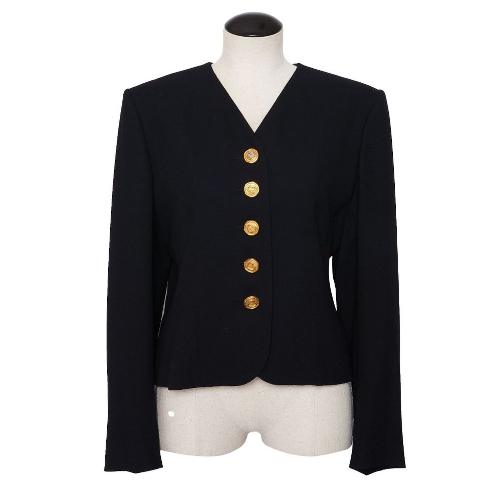 Vintage Jaeger Blazer, Black and Gold, Size L, Vintage black and gold blazer